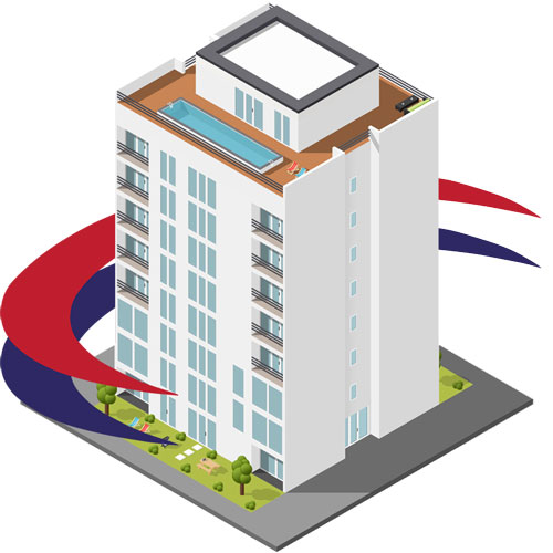 graphic of a commercial building